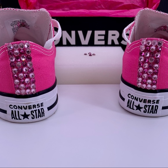 CONVERSE PINK EMBELLISHED CONVERSE T-SHOES SIZE 7 - Picture 9 of 16